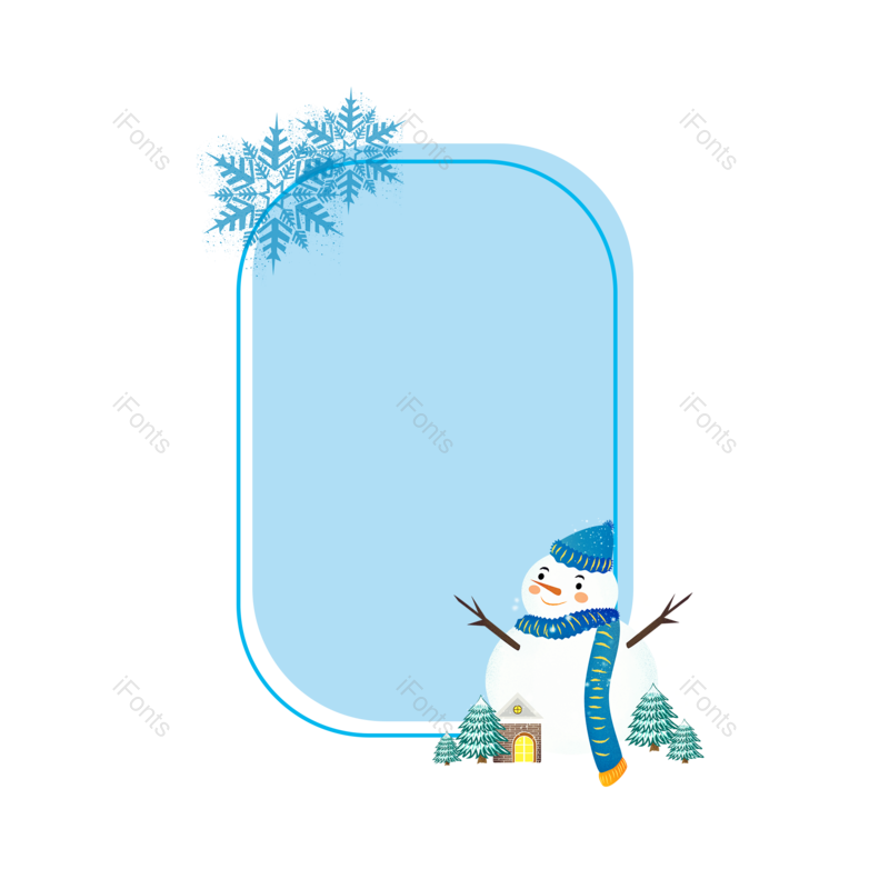 边框图片,装饰元素,雪人PNG,冬天免抠素材